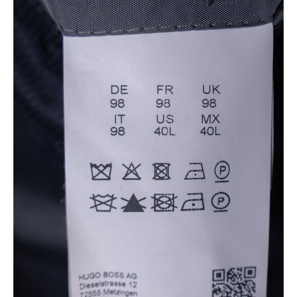 BOSS Hugo Boss Suit Jacket Sport Coat Blazer Sz 40L Striped Gray Wool 2-Button - Picture 10 of 14